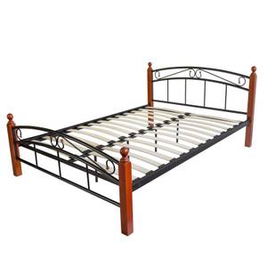 Metallbett mit Lattenrost 604 Schwarz - Metall - 165 x 91 x 215 cm