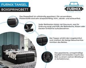 Boxspringbett TANSEL Schwarz - Holzwerkstoff - 124 x 127 x 215 cm