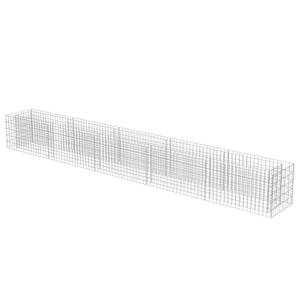 Lit surélevé en gabion 296088 Argenté - Métal - 50 x 50 x 450 cm