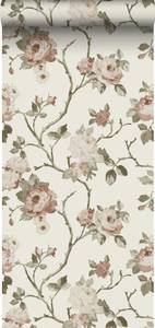 papier peint fleurs vintage 7127 Beige