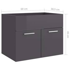 Badezimmermöbel-Set(2-teilig) 3005546 Grau - Holzwerkstoff - Kunststoff - 60 x 37 x 2 cm