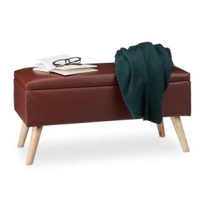 Sitzbank mit Stauraum Braun - Holzwerkstoff - Kunststoff - 80 x 40 x 40 cm
