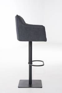 Tabouret de bar Damaso Gris lava - Noir