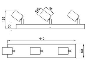 Deckenstrahler Minda Schwarz - Messing