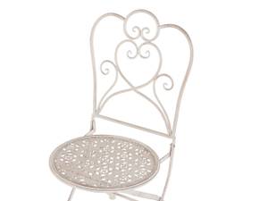 Chaise de jardin TRIESTE Beige - Blanc - Métal - 44 x 92 x 48 cm