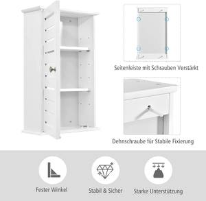 Wandschrank Weiß - Holzwerkstoff - 15 x 56 x 35 cm