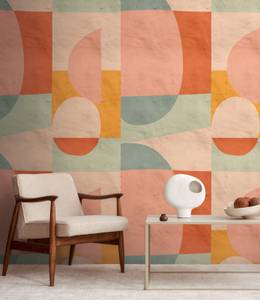 Fototapete The Wall III Formen Blau - Orange - Pink - Gelb - Kunststoff - Textil - 159 x 280 x 1 cm