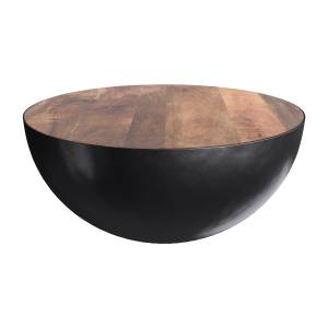 Table basse Tajy Noir Noir - Bois massif - 70 x 33 x 70 cm