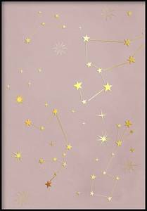 Goldene Sterne Poster 30 x 21 x 30 cm