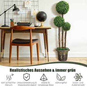 Kunstbaum mit Topf und 3 Kugeln Grün - Kunststoff - 30 x 120 x 30 cm