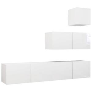 TV-Schrank 4er Set D749 Weiß - Holzwerkstoff - 30 x 30 x 31 cm