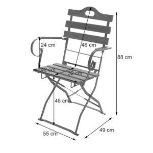 Chaise de jardin J40 (lot de 2) Marron - Métal - Bois/Imitation - En partie en bois massif - 55 x 88 x 49 cm