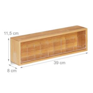 Teebox Bambus zum Aufhängen Braun - Bambus - Kunststoff - 39 x 12 x 8 cm