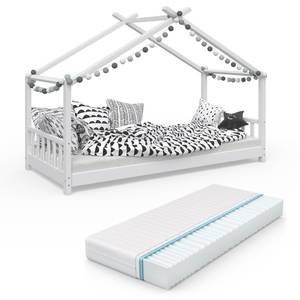 Kinderbett Design mit Matratze Weiß
