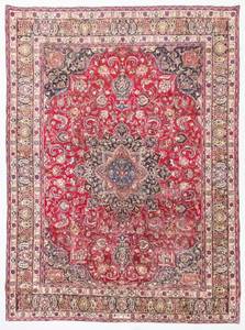 Keshan - 377x282cm Rot - Naturfaser - 282 x 1 x 377 cm