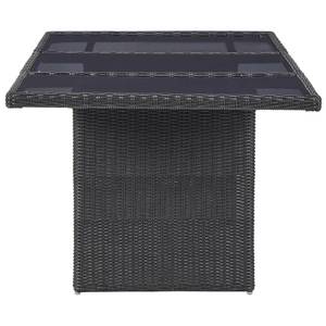 Gartentisch Schwarz - Metall - Polyrattan - 200 x 74 x 200 cm