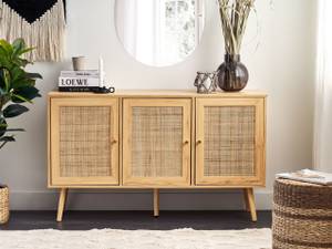 Sideboard PEROTE Braun - Gold - Rattan - 71 x 40 x 120 cm