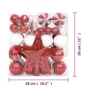 Weihnachtskugel-Set (64-teilig) 3028561 Rot - Weiß