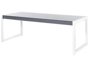 Table de jardin BACOLI Gris - Blanc - Métal - 90 x 74 x 210 cm