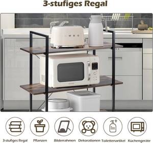 Bücherregal HW65814CF Braun - Holzwerkstoff - 36 x 99 x 90 cm