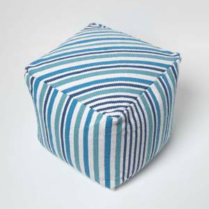 Designer Hocker Pouf Selam aqua weiß 40 x 40 x 40 cm