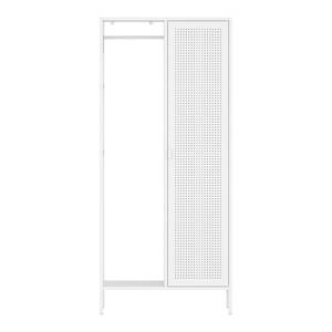 Armoire de chambre Puumala Blanc - Métal - 80 x 180 x 45 cm