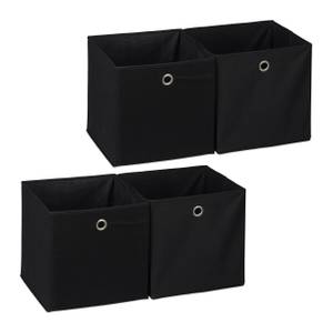 Lot de 4 boîtes de rangement noir Noir