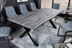 Esstisch WILD Grau - Holzwerkstoff - Massivholz - Holzart/Dekor - 180 x 76 x 90 cm