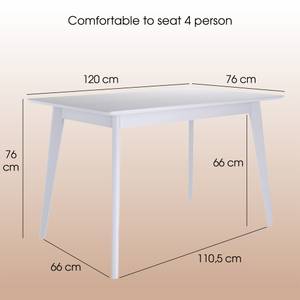 Pegasus 120 Holz-Tisch Eszimmertisch Weiß