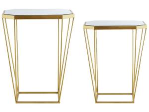 Couchtisch SIERRA 2-tlg Gold - Glas - 45 x 50 x 26 cm