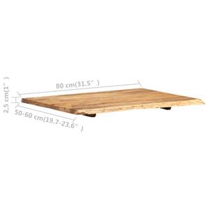 Tischplatte Braun - Massivholz - Holzart/Dekor - 60 x 3 x 80 cm