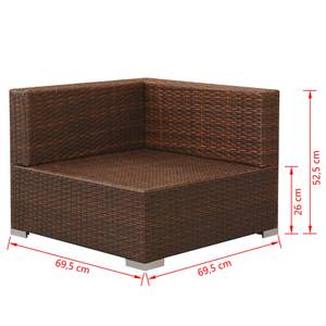 Gartenmöbel-Set (3-teilig) 296261 Braun - Metall - Polyrattan - 70 x 26 x 139 cm