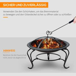 Feuerkorb 842-024 Schwarz - Metall - 56 x 45 x 56 cm