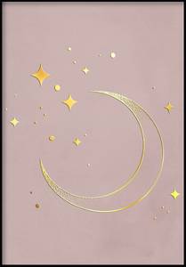 Goldener Mond Poster Papier - 70 x 50 x 70 cm