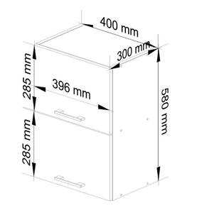 Meuble de Cuisine haut OLIWIA 40 2T Blanc - Bois manufacturé - 40 x 58 x 30 cm