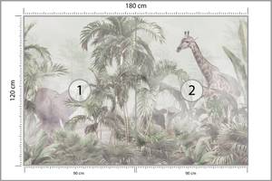 Papier Peint PLANTES Tropicales Animaux 180 x 120 x 120 cm