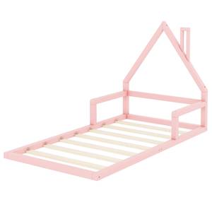 Kinderbett Julian Pink - Holzwerkstoff - Massivholz - 107 x 107 x 209 cm