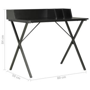 Computer Tisch Schwarz - Metall - Massivholz - 80 x 84 x 80 cm