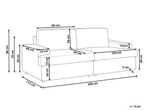 3-Sitzer Sofa ALLA Cremeweiß - Weiß