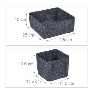 5x paniers de rangement Gris - Textile - 25 x 11 x 25 cm