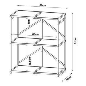 Étagère autoportante pliante Telemark Noir - Métal - 68 x 81 x 38 cm