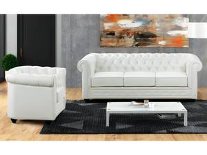 Ensemble canapé fauteuil  CHESTERFIELD Blanc