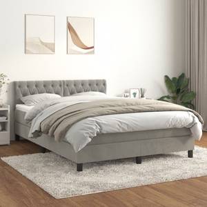 Boxspringbett 3017290-23 Hellgrau - 144 x 203 cm