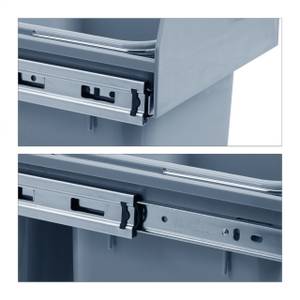 Einbaumülleimer Küche 2x 8 Liter Grau - Silber - Metall - Kunststoff - 25 x 36 x 47 cm