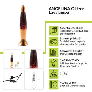 Lavalampe ANGELINA Schwarz - Glas - Metall - 10 x 40 x 10 cm