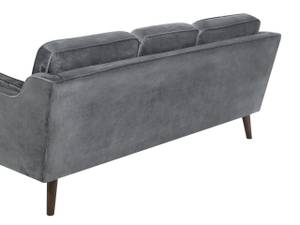 3-Sitzer Sofa LOKKA Dunkelgrau - Grau - Eiche Dunkel