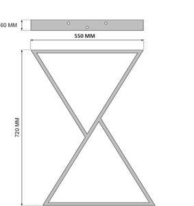 Tischgestell Metall OS ma52 Schwarz - Metall - 55 x 72 x 3 cm