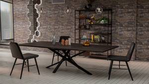 pieds de table Jimmy Anthracite - 160 x 80 cm