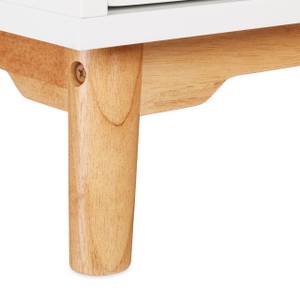 Nachttisch weiß mit 1 Schublade Braun - Weiß - Holzwerkstoff - 43 x 50 x 40 cm