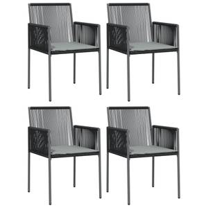 Gartenstuhl 3187091 (4er Set) Schwarz - Metall - Polyrattan - 54 x 83 x 60 cm